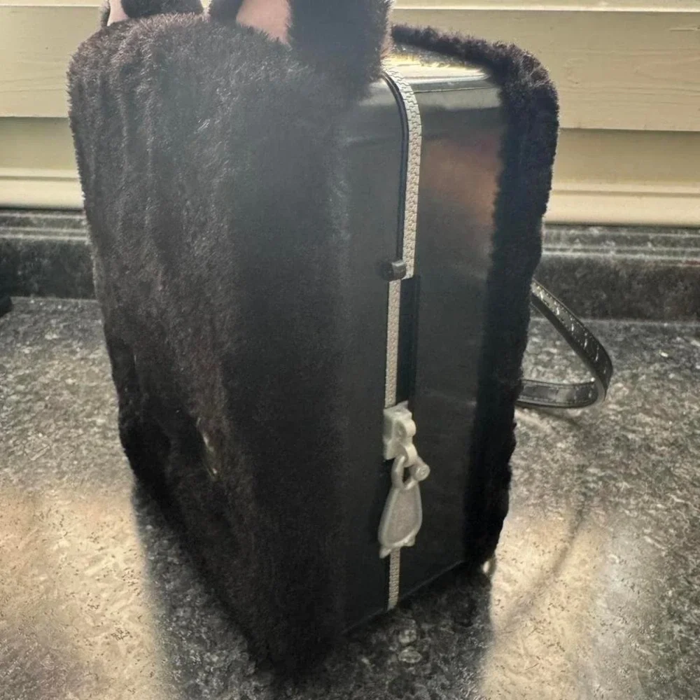 Na Na Na Surprise Kids Black Furry Cat‎ Backpack Storage Box Cutesy Animated Cat